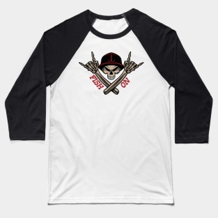 Fish on Skeleton Baseball T-Shirt